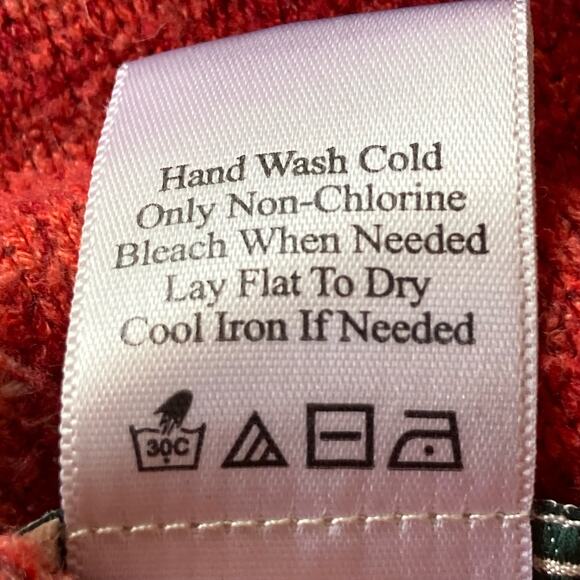 Coldwater Creek Colorblock Long Cardigan Sweater Orange Red Size Medium Fall - Picture 8 of 8